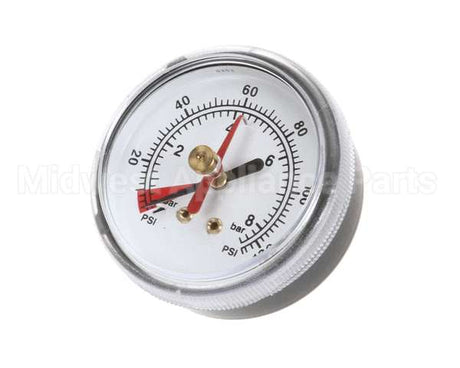 EV306818 Everpure Back Mnt Brass Gauge 0-125 Psi