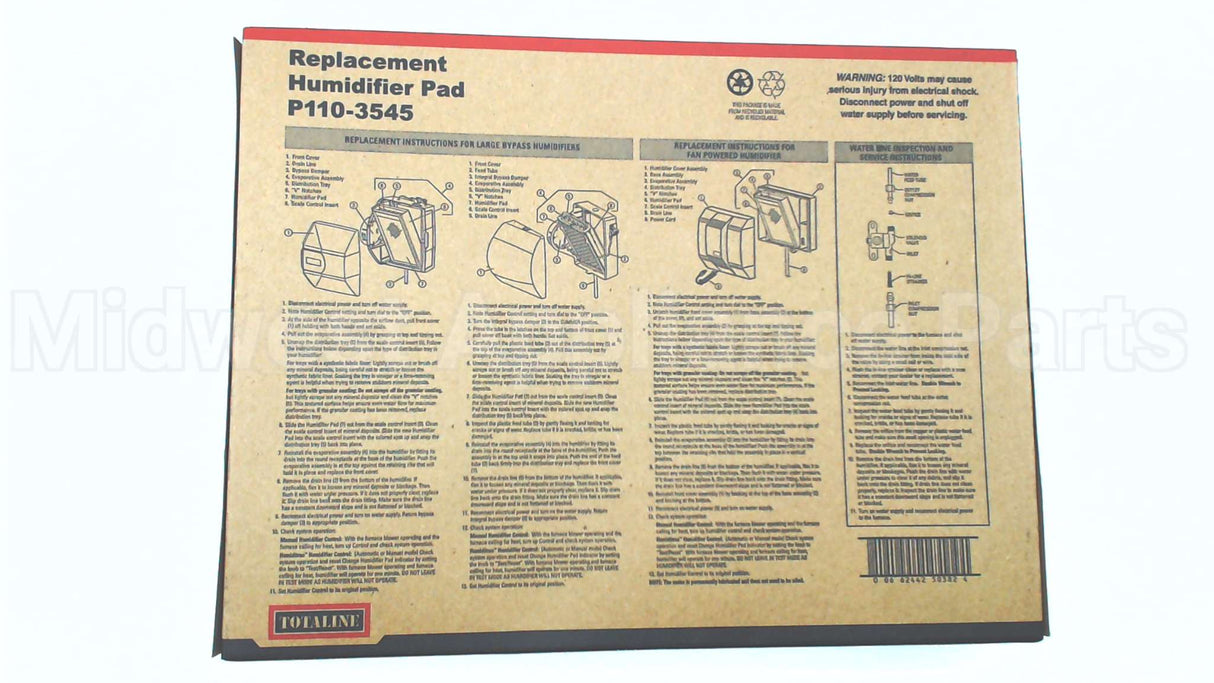 P110-3545 Carrier 13"X10"X1 3/4" Humidifier Pad