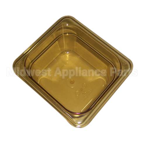 FG205P00AMBR Compatible Rubbermaid Amber Pan - 1/6 Size, 4" Deep