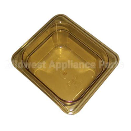 FG205P00AMBR Compatible Rubbermaid Amber Pan - 1/6 Size, 4" Deep