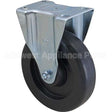 FG4614L40000 Compatible Rubbermaid Caster, Plate5"Od, Rigid, Black