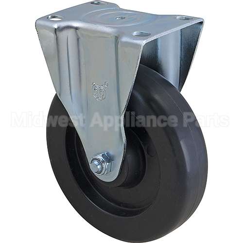 FG4614L40000 Compatible Rubbermaid Caster, Plate5"Od, Rigid, Black