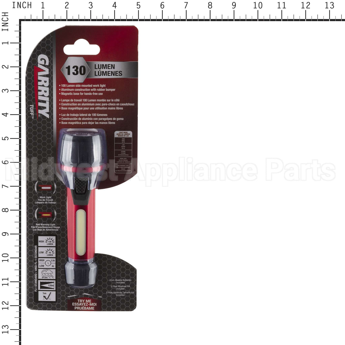 GA8200 Garrity 130Lm Tuff Series Flashlight