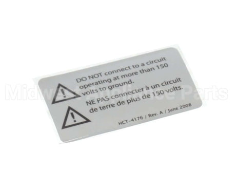 HCT-4176 Turbochef Label, Hhc 2020, Do Not Connect To Circu