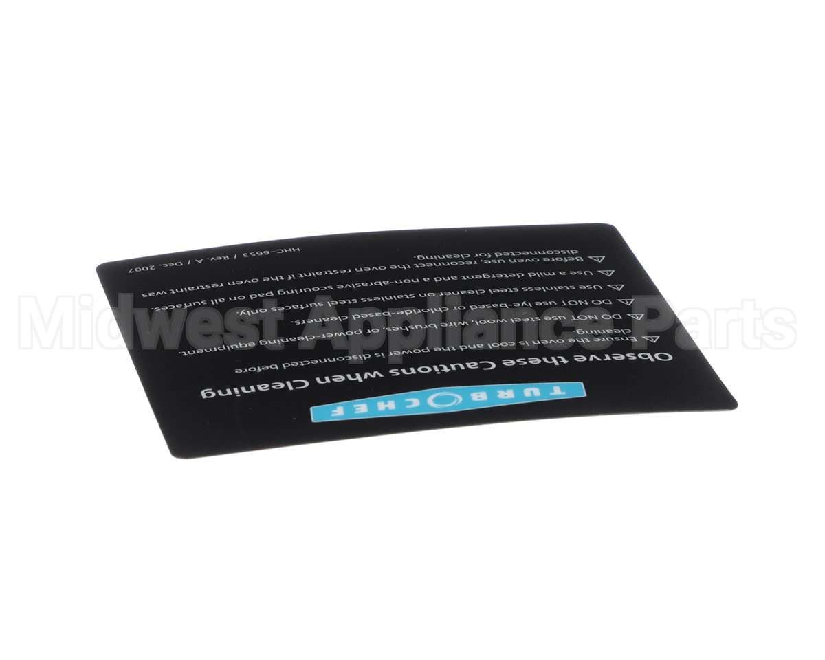 HHC-6653 Turbochef Label, Hhc, Cleaning And Servicing