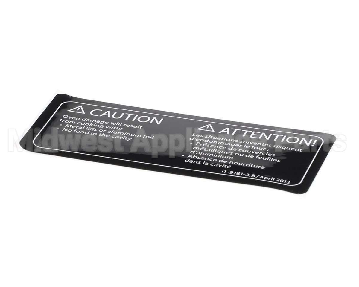 I1-9181-3 Turbochef Label, Caution, Empty Cavity,