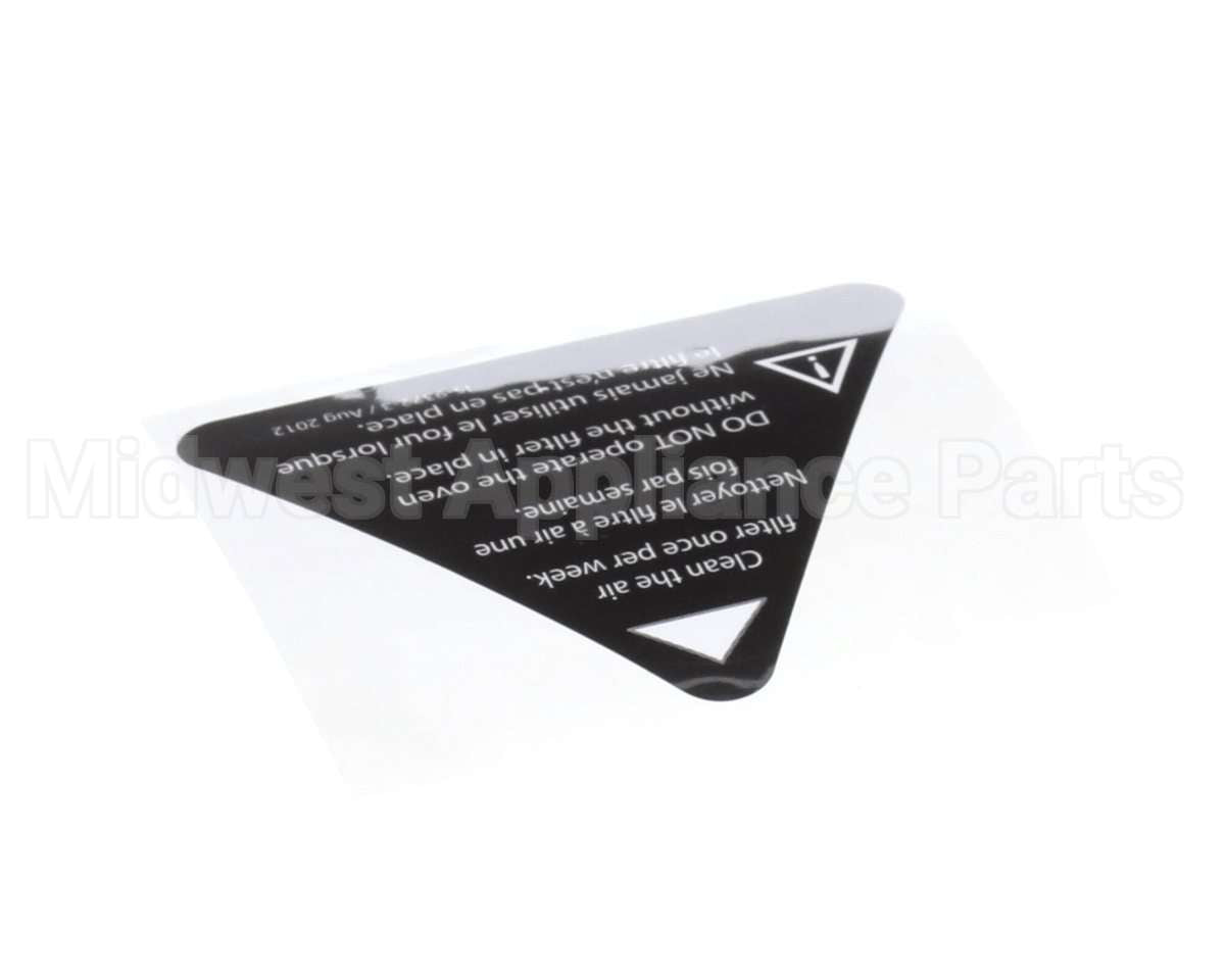 I5-9372-3 Turbochef Label, Filter Warning, Eng-Fre