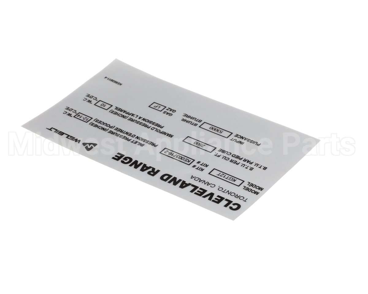 KE603911-4 Cleveland Label;Convert Nat. To Lp