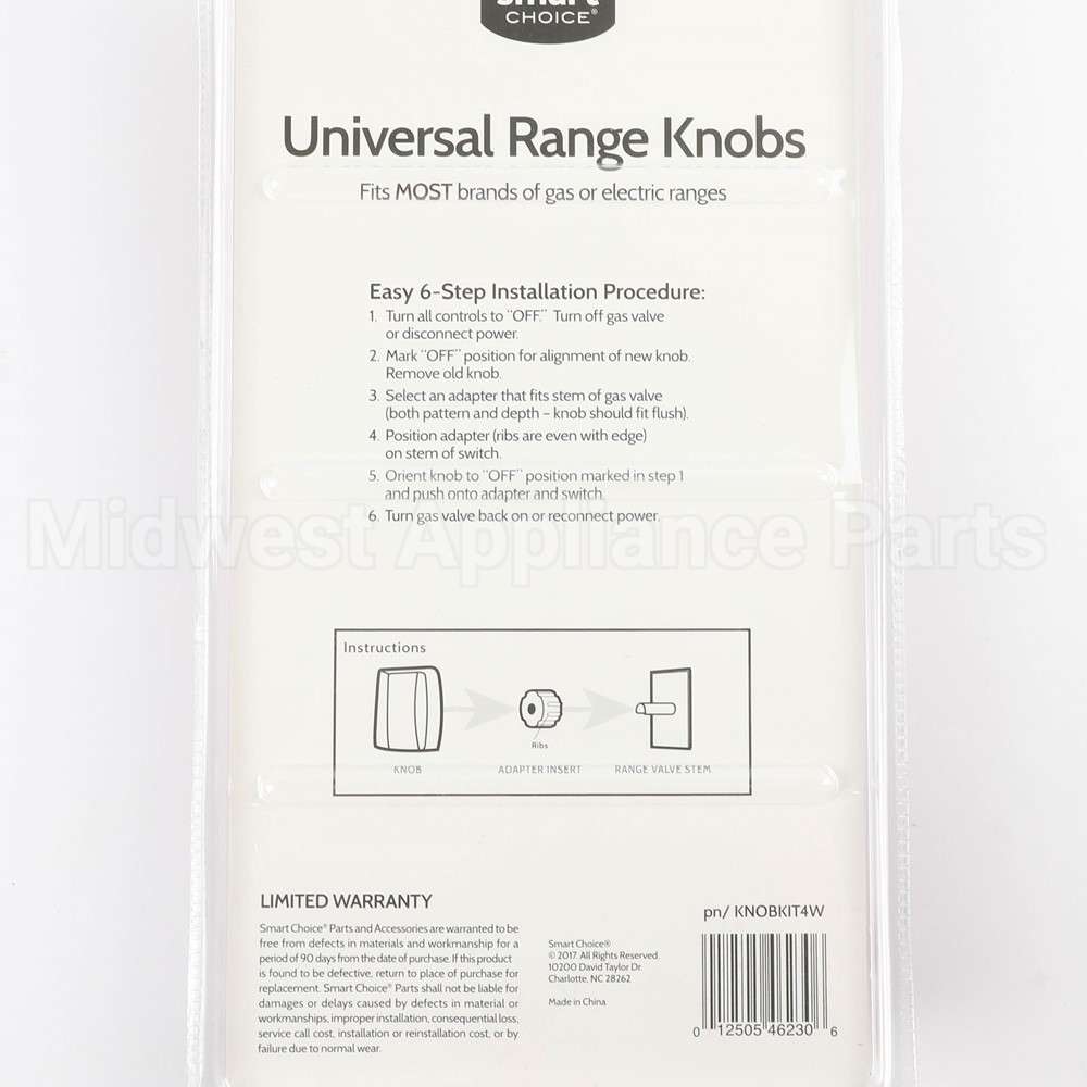 KNOBKIT4W Frigidaire Universal Range Knob Kit, White