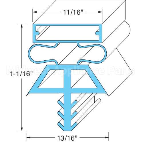 KOL22515-1075 Compatible Midwest Appliance Parts Door Gasket - Lh, 32-3/8" X 77-1/2"