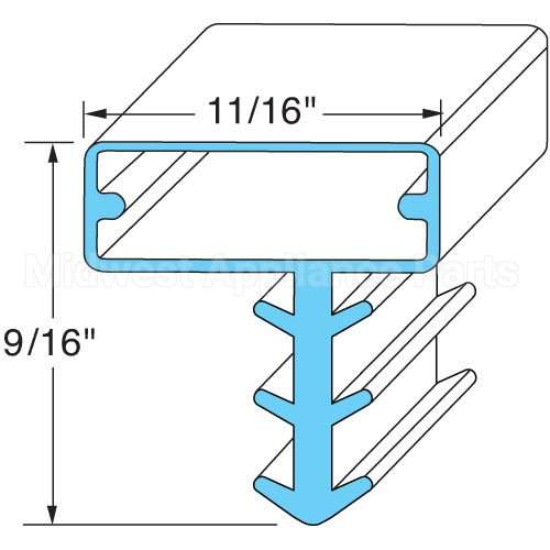 KOL25567-1075 Compatible Midwest Appliance Parts Door Gasket - 36-1/4" X 79"