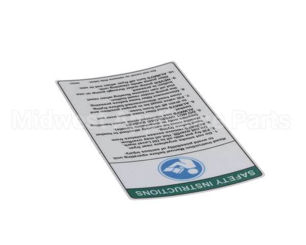 N0527 Bki Decal, Safety Instructions, Fryers