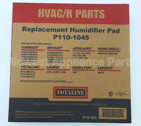 P110-1045 Carrier Humidifier Pad 9 1/2" X 10"