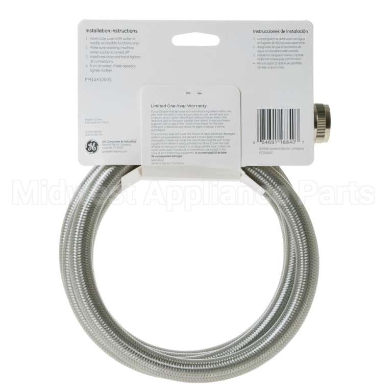 PM14X10005 GE Universal 4' Ss Inlet Hoses - 2 Pack