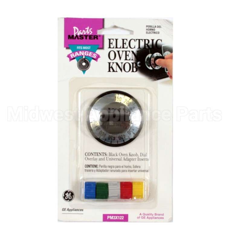PM3X122 GE Universal Electric Oven Knob W/Overlay