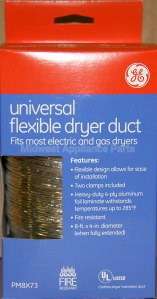 PM8X73 GE Flexible Foil Dryer Duct With Clamps
