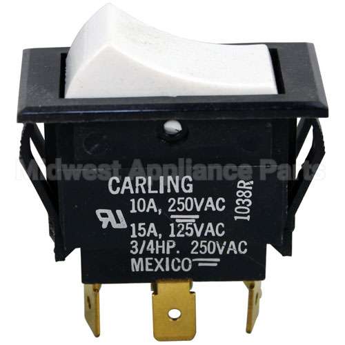 PP10094 Compatible Pitco Switch, Rocker Dpdt W/Bk (1-0-(1))