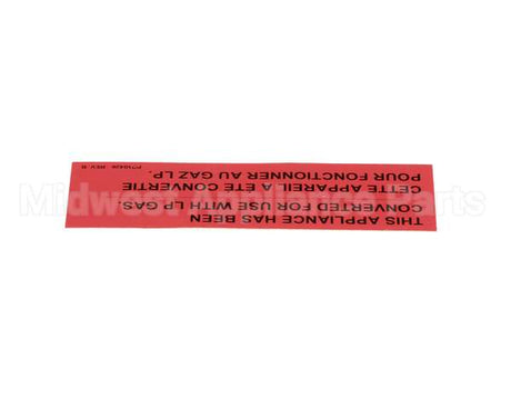 PP10426 Pitco Label,Gas Notice Cvrsn Lp