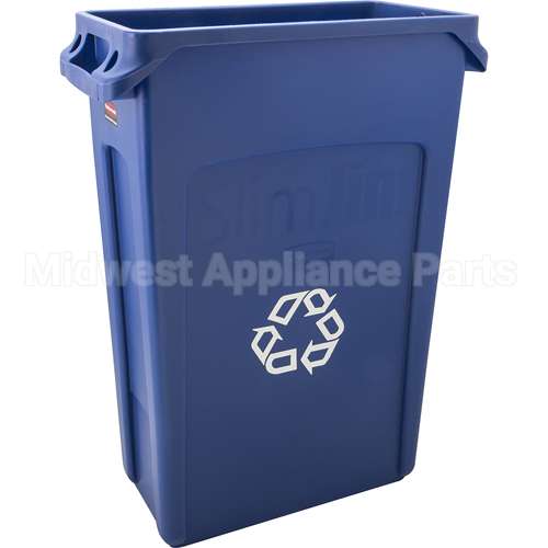 RBMDFG354007BLUE Compatible Rubbermaid Slim Jim Recycling Can 23 Gal Blue With Handles