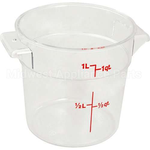 RFSCW1-135 Compatible Cambro Container, 1Qt, 6-1/2" Diam, Clr Plstc