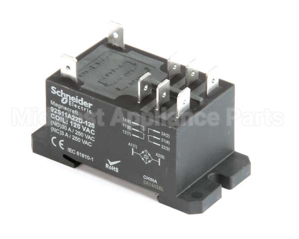 RLY30AMPDPDT Food Warming 30Amp Panel Mount Relay,2 Pole