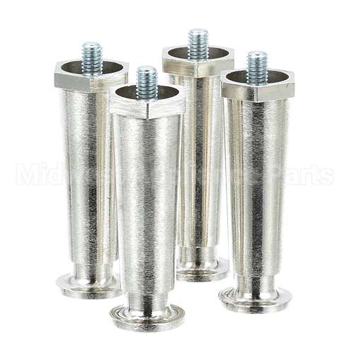 S1014A Compatible Bakers Pride Leg, Hex-Style Foot 4" Tall, 3/8"-16 Thread