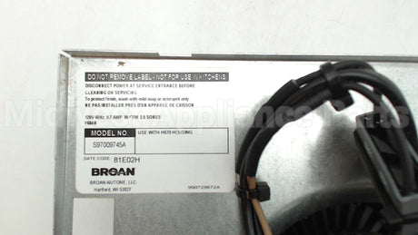 S97009745 Broan Srv Fan Assy F 684 Service