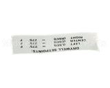 TBP00149 Delfield Label,Drywell Setpoints