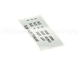 TBP00149 Delfield Label,Drywell Setpoints