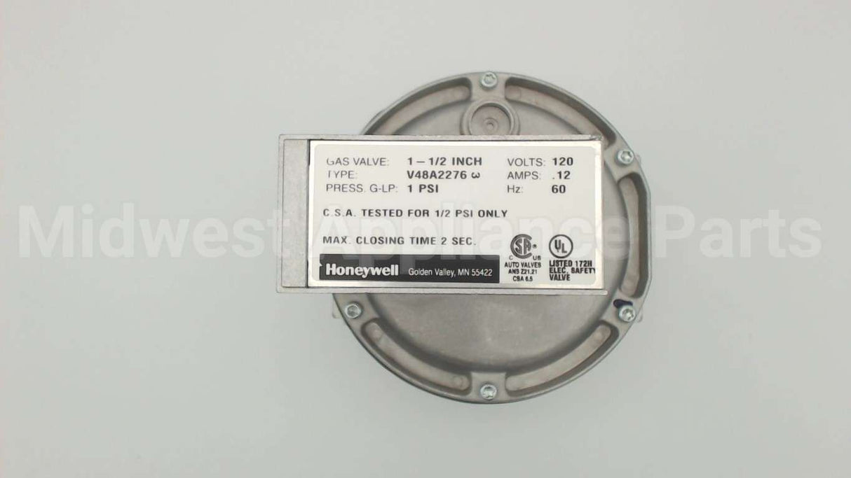 V48A2276 Honeywell 1 1/2" 120V Gas Valve 1 # Max.