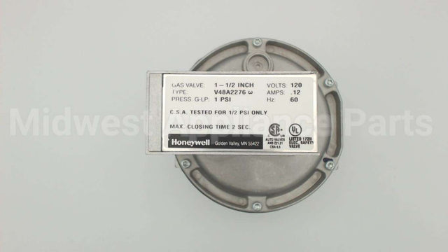 V48A2276 Honeywell 1 1/2" 120V Gas Valve 1 # Max.