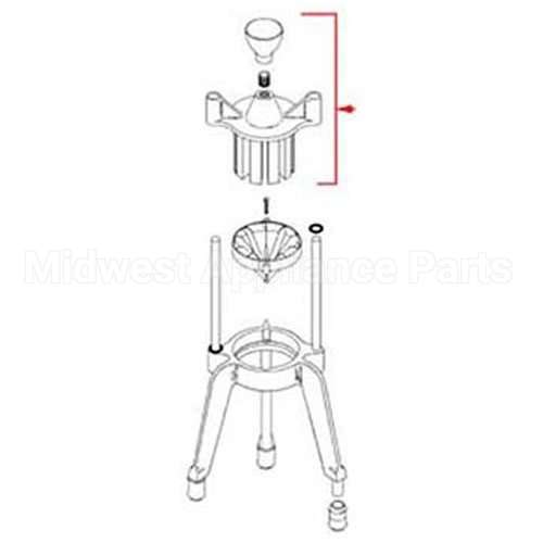 VOL2322 Compatible Vollrath Head (6 Section, W/Knob)