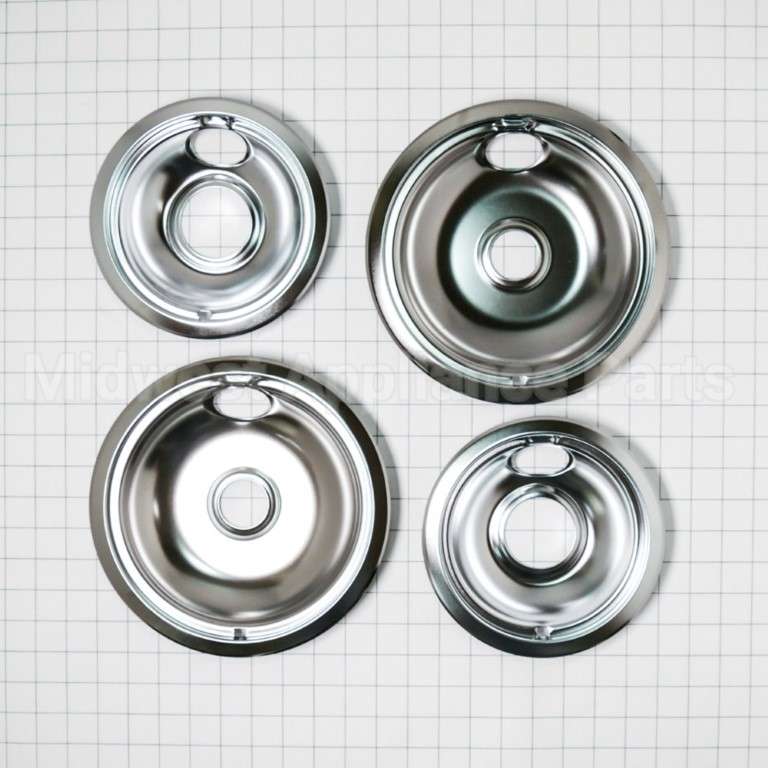 W10278125 Whirlpool Chrome Drip Bowl Set, 2-