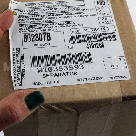 W10353593 Whirlpool Separator