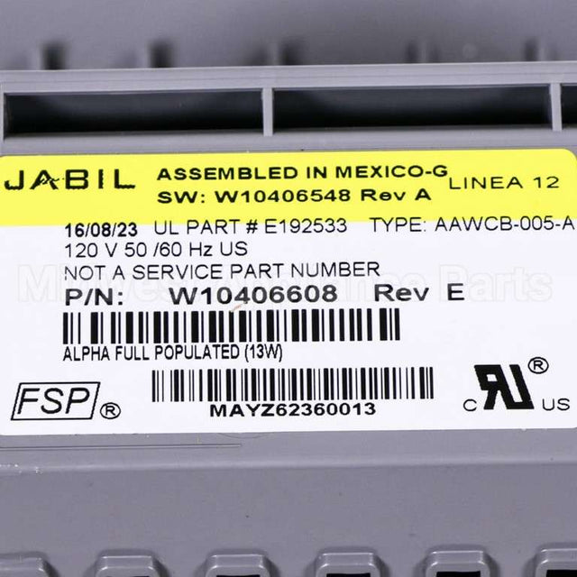 W10406634 Whirlpool Control Unit - Central