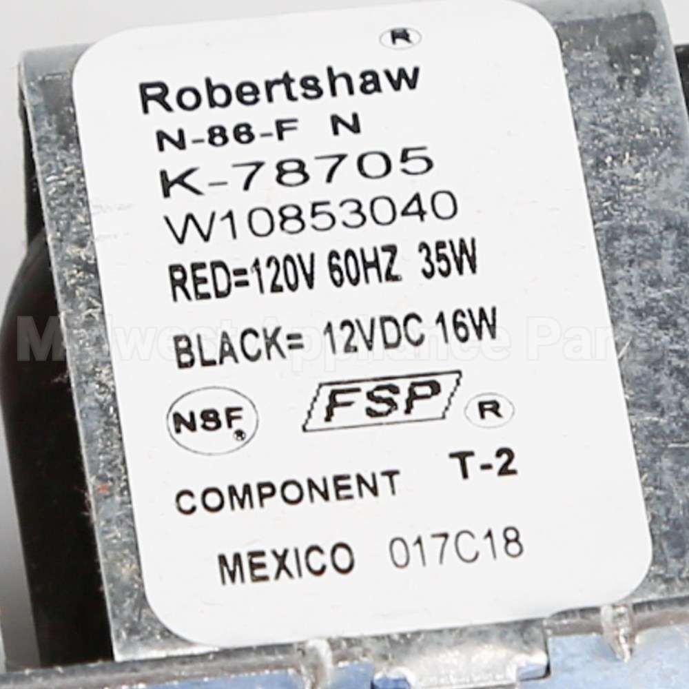 W10873098 Whirlpool Valve