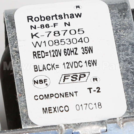 W10873098 Whirlpool Valve