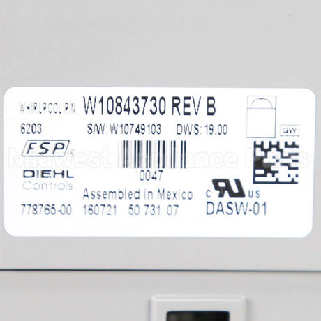 W10874259 Whirlpool Cntrl-Elec