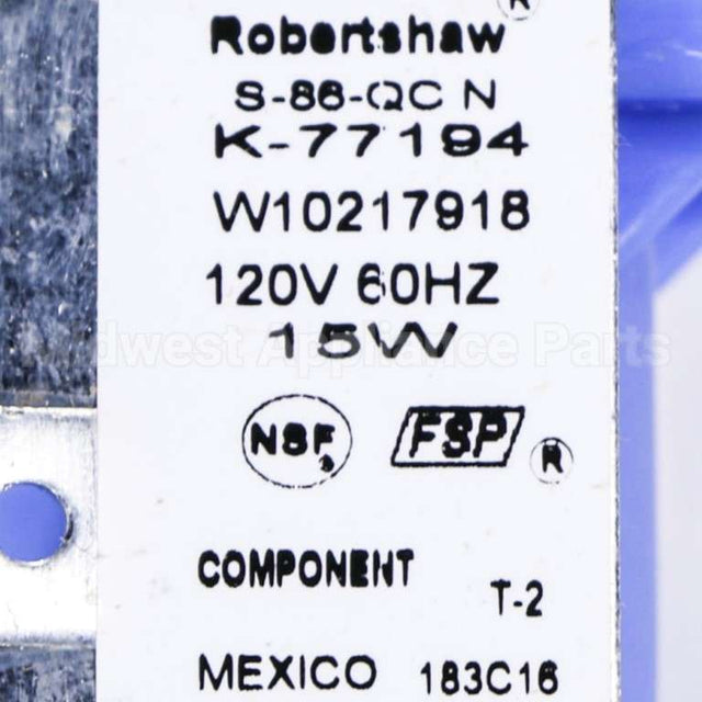 W10881366 Whirlpool Valve