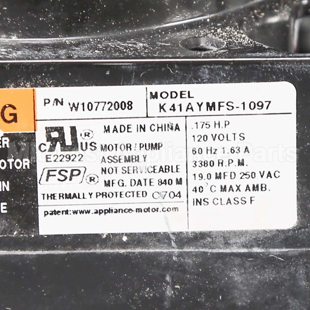 W10907617 Whirlpool Motor-Pump