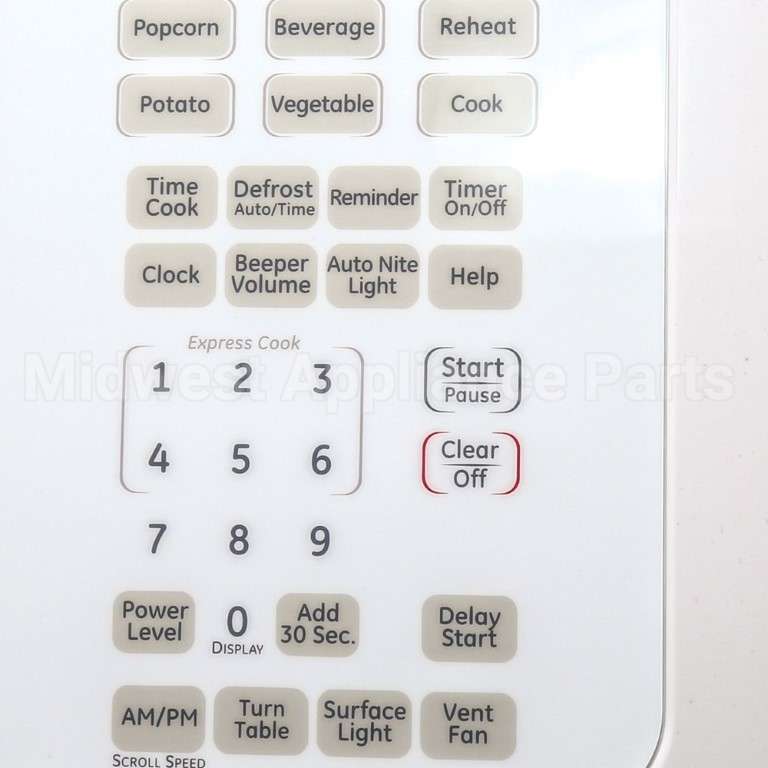 WB07X11041 GE Contol Panel Asm Wh