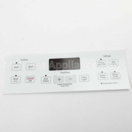 WB07X24623 GE Range Control Panel - White