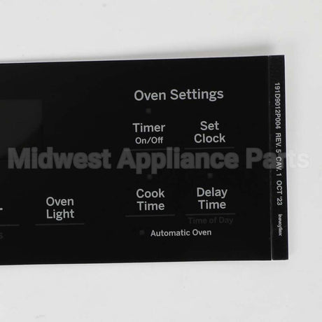WB07X26634 GE Faceplate Graphics (Bk)
