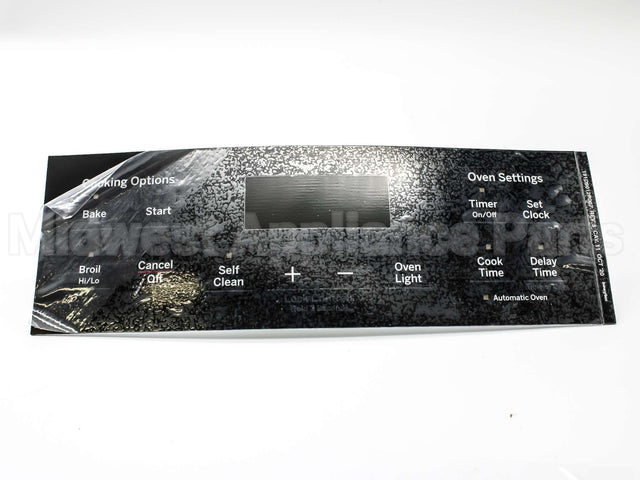 WB07X26647 GE Faceplate Graphics (Bk)