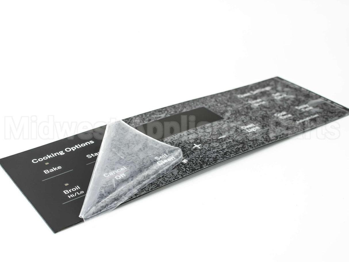 WB07X26647 GE Faceplate Graphics (Bk)