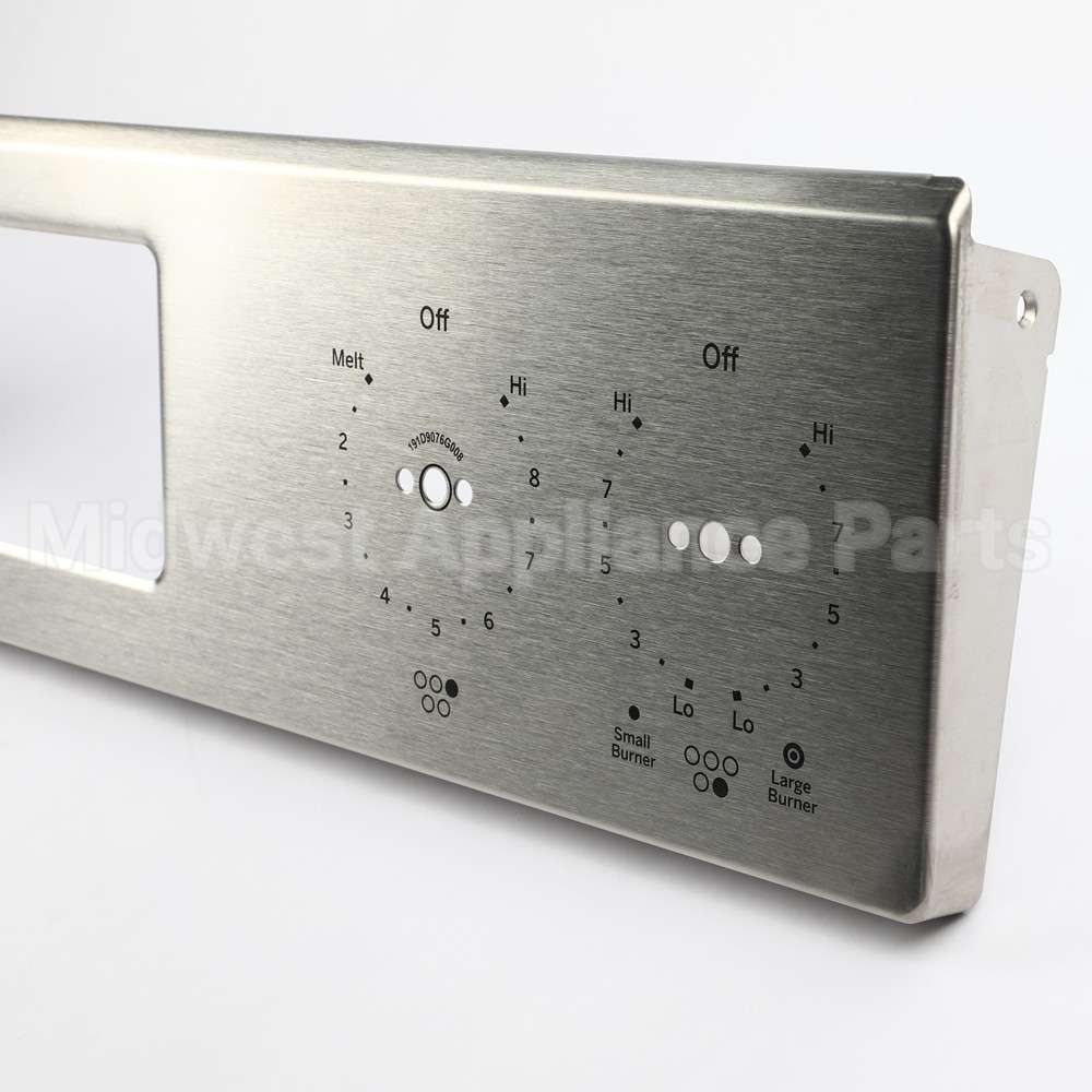 WB07X33621 GE Stainless Control Panel Overlay
