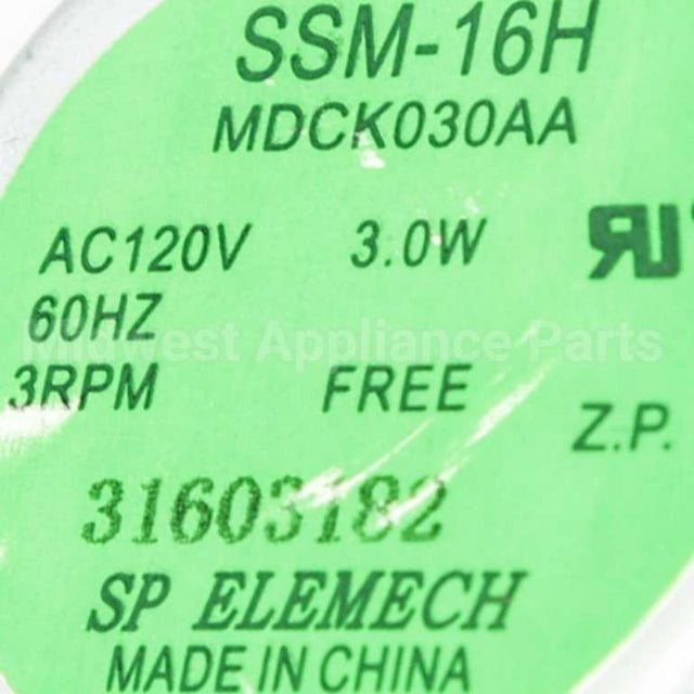 WB26X172 GE T/T Motor