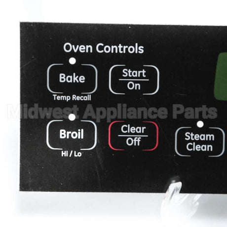 WB27K10412 GE Range Faceplate - T09-A Black