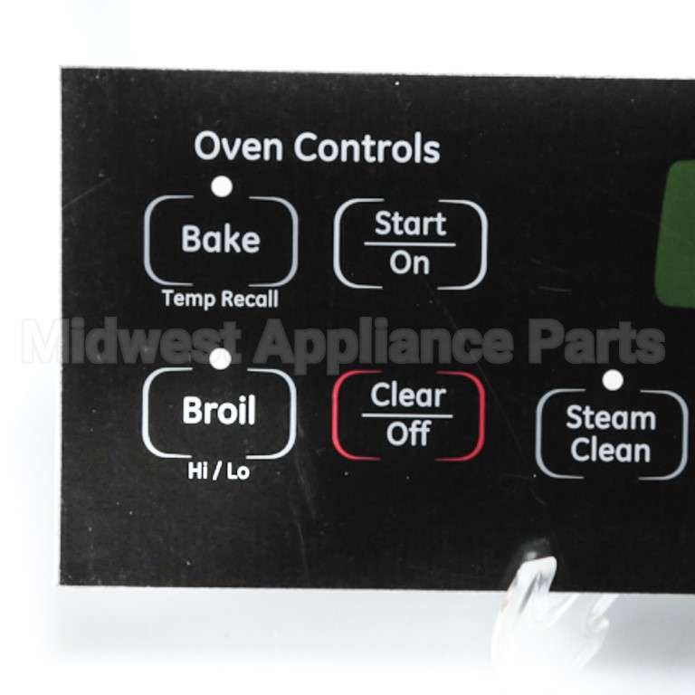 WB27K10412 GE Range Faceplate - T09-A Black