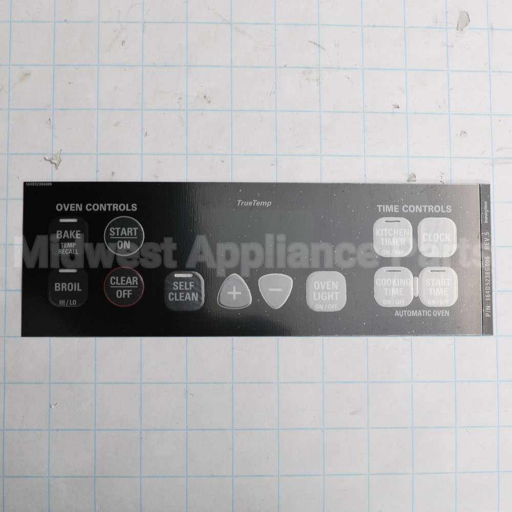 WB27T10513 GE Faceplate Graphics Asm